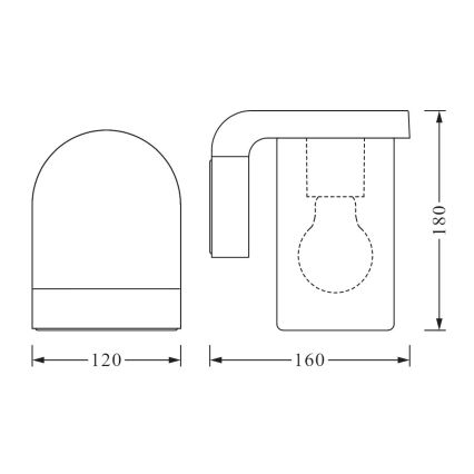 Ledvance - Ulkoseinävalo CASCADE 1xE27/25W/230V IP44