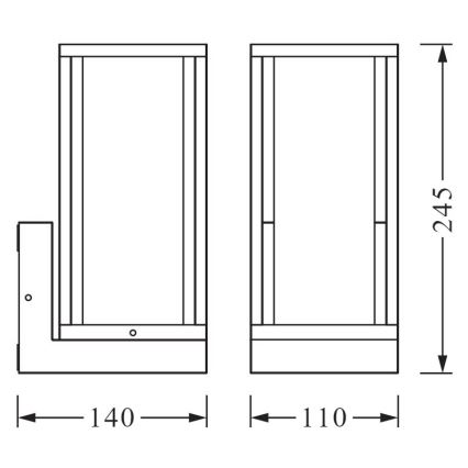 Ledvance - Ulkoseinävalo FRAME 1xE27/60W/230V IP44