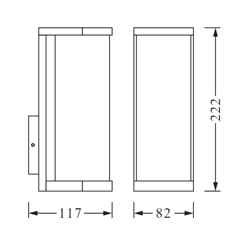 Ledvance - Ulkoseinävalo TUBULAR 1xE27/60W/230V IP44