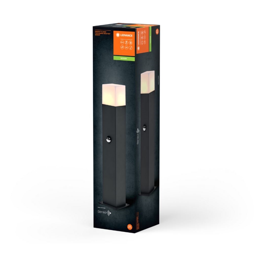 Ledvance - Ulkovalaisin anturilla FIGO SQUARE 1xE27/20W/230V IP44