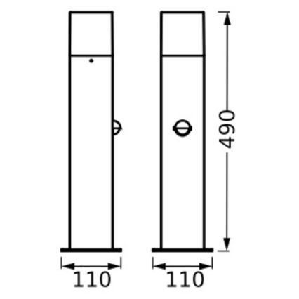 Ledvance - Ulkovalaisin anturilla FIGO SQUARE 1xE27/20W/230V IP44