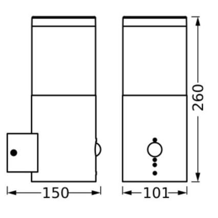 Ledvance - Ulkovalo anturilla EBRO 1xE27/20W/230V IP44