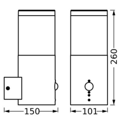 Ledvance - Ulkovalo anturilla EBRO 1xE27/20W/230V IP44