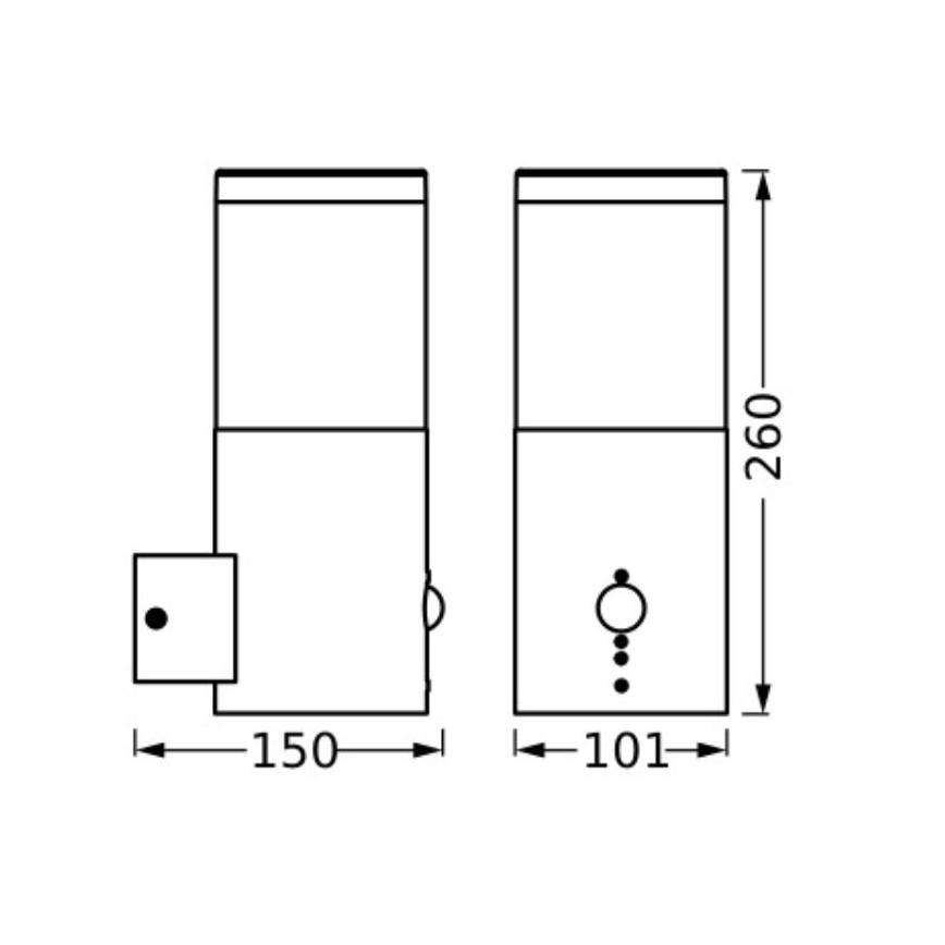 Ledvance - Ulkovalo anturilla EBRO 1xE27/20W/230V IP44