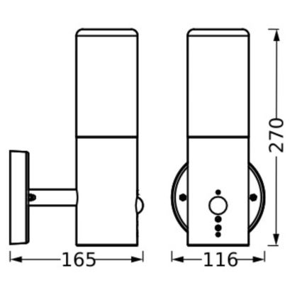 Ledvance - Ulkovalo anturilla FIGO CYLINDER 1xE27/20W/230V