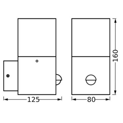 Ledvance - Ulkovalo anturilla FIGO SQUARE 1xE27/20W/230V
