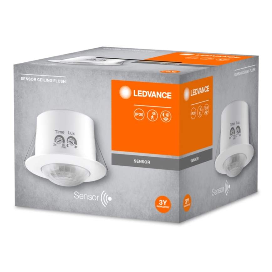 Ledvance - upotettava infrapuna-liiketunnistin FLUSH 230V valkoinen