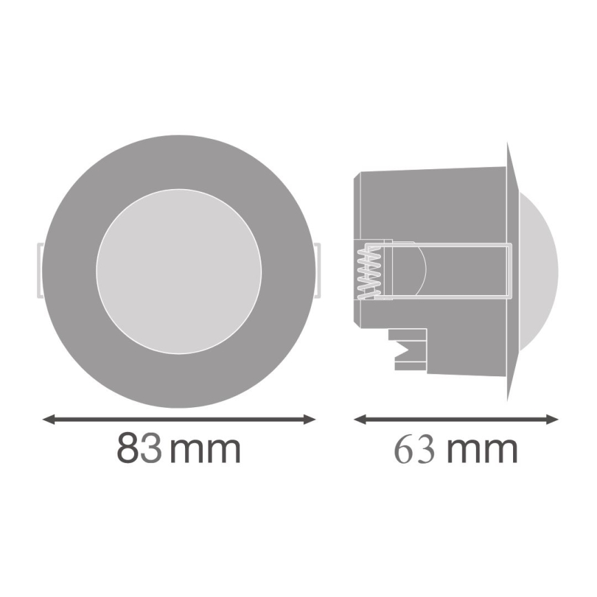 Ledvance - upotettava infrapuna-liiketunnistin FLUSH 230V valkoinen