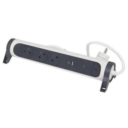 Legrand 049416 - Jatkojohto kytkimellä 3Z Tyyppi E + USB-A + USB-C 1,5m