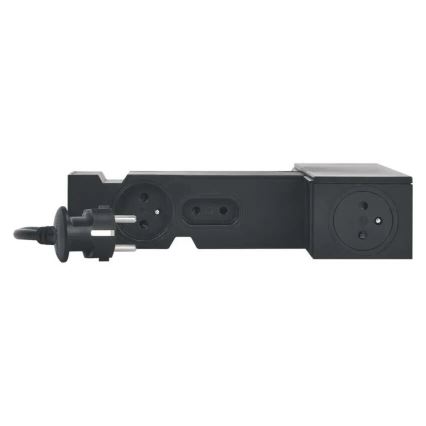Legrand 049430 - Multimedia HUB kytkimellä 4Z Tyyppi E + 4Z Tyyppi C 2m musta