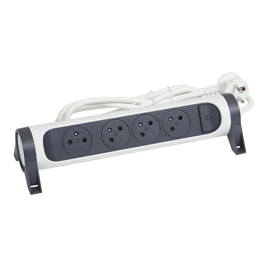 Legrand 049459 - Jatkojohto kytkimellä 4Z Tyyppi E 3m