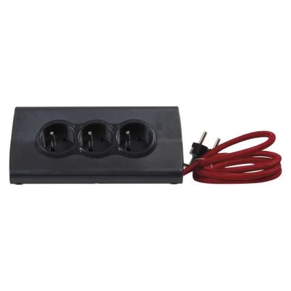 Legrand 050411 - Jatkokaapeli kytkimellä ja tabletin jalustalla 3Z Tyyppi E + 2 x USB-A 1,5m musta