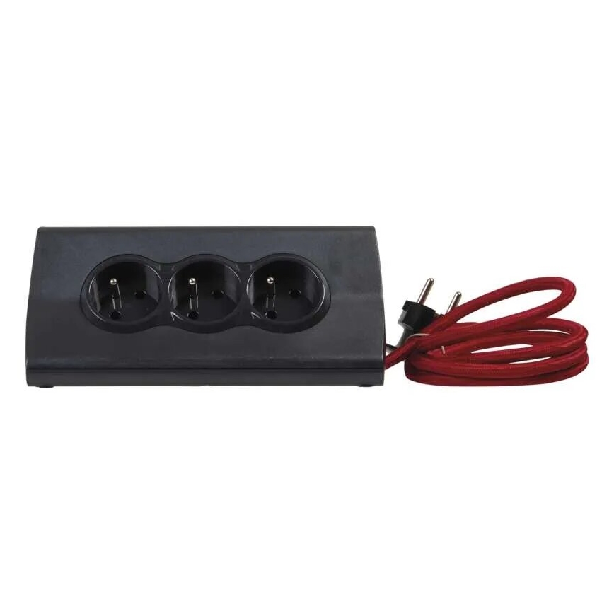 Legrand 050411 - Jatkokaapeli kytkimellä ja tabletin jalustalla 3Z Tyyppi E + 2 x USB-A 1,5m musta