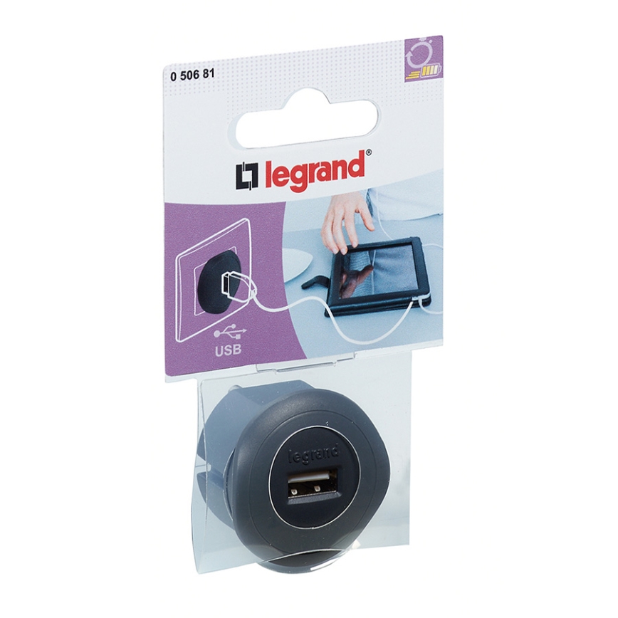 Legrand 50681 - USB-liitäntäadapteri 230V/1,5A musta
