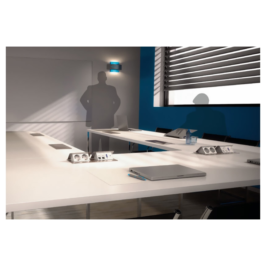 Legrand 54023 - Pistorasiarunko pöydälle POP-UP 2x4M ruostumaton