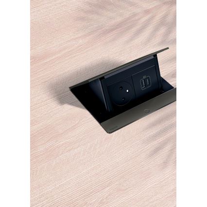 Legrand 654802 - Pistorasiarunko pöydälle POP-UP 4M musta