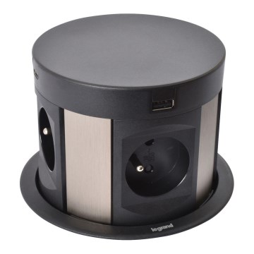 Legrand 654980 - Pistorasia pöydälle 4x230V + 2xUSB-A + 2xUSB-C