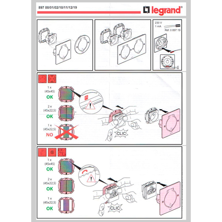 Legrand 89700 - Lattiapistokkeen runko PLATINUM 2M IP44 ruostumatonta terästä