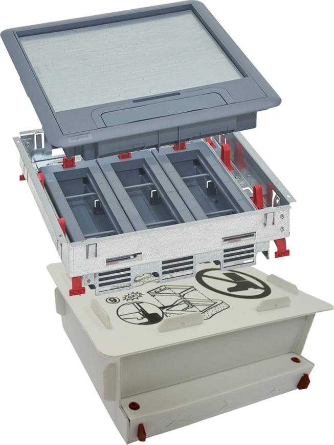 LEGRAND - Lattialaatikko betonille 24 moduulit (12 laitteet 45x45)
