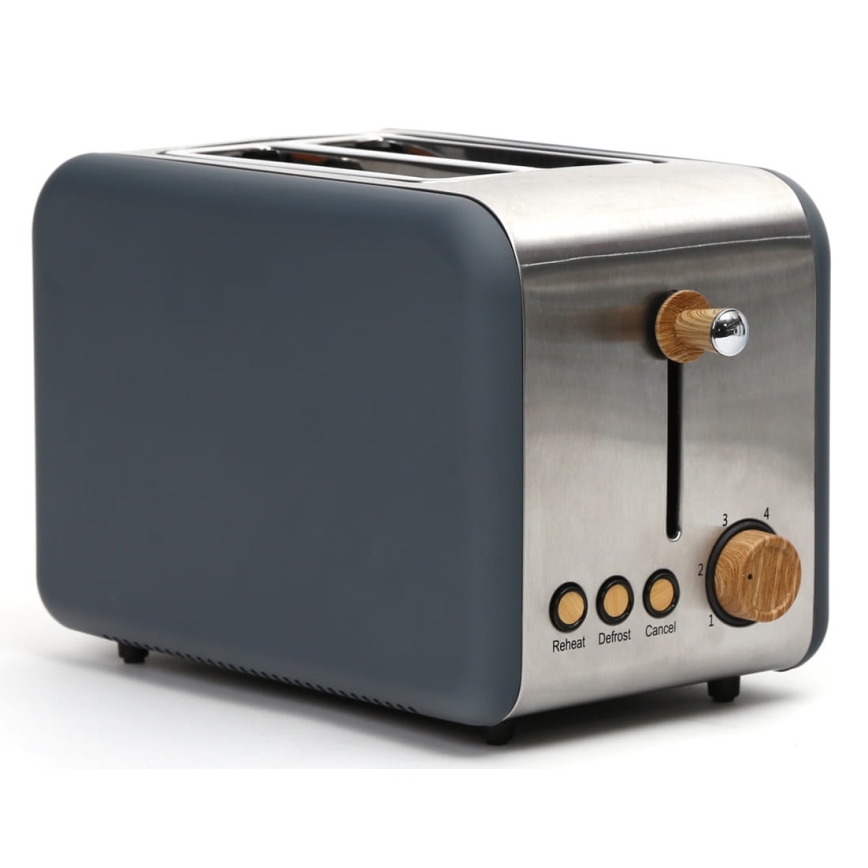 Leivänpaahdin, kaksi aukkoa 900W/230V ruostumaton teräs/harmaa