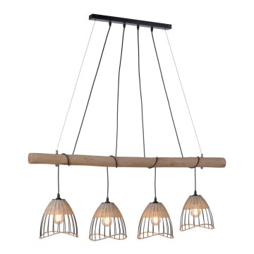 Leuchten Direkt 11156-79 - Kattokruunu johdossa REED 4xE27/60W/230V eukalyptus