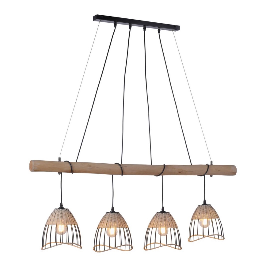 Leuchten Direkt 11156-79 - Kattokruunu johdossa REED 4xE27/60W/230V eukalyptus