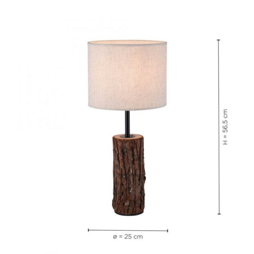Leuchten Direkt 11233-79 - Pöytävalaisin BARK 1xE27/40W/230V puu