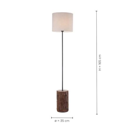 Leuchten Direkt 11234-79 - Lattialamppu BARK 1xE27/40W/230V puu