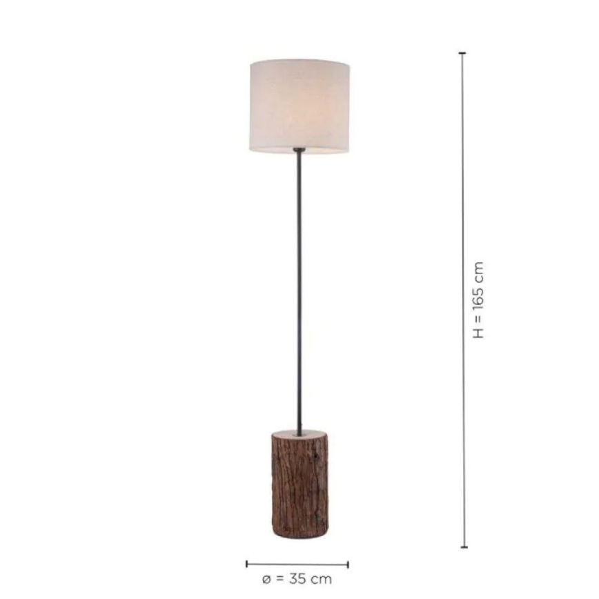 Leuchten Direkt 11234-79 - Lattialamppu BARK 1xE27/40W/230V puu