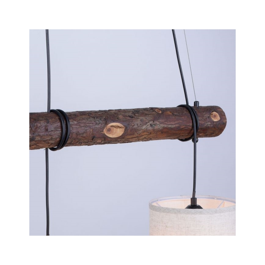 Leuchten Direkt 11238-79 - Kattokruunu johdossa BARK 3xE27/40W/230V puu