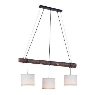 Leuchten Direkt 11238-79 - Kattokruunu johdossa BARK 3xE27/40W/230V puu