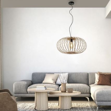 Leuchten Direkt 11409-79 - Kattokruunu johdossa RACOON 1xE27/40W/230V bambu