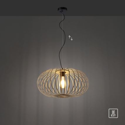 Leuchten Direkt 11409-79 - Kattokruunu johdossa RACOON 1xE27/40W/230V bambu