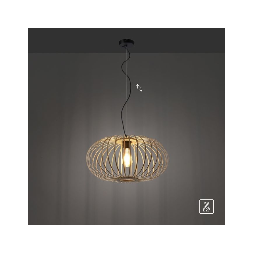 Leuchten Direkt 11409-79 - Kattokruunu johdossa RACOON 1xE27/40W/230V bambu