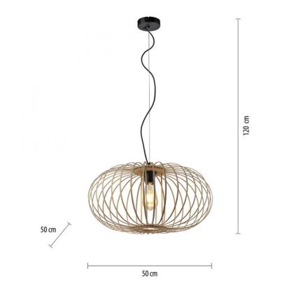 Leuchten Direkt 11409-79 - Kattokruunu johdossa RACOON 1xE27/40W/230V bambu