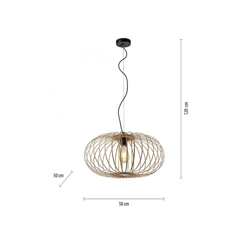 Leuchten Direkt 11409-79 - Kattokruunu johdossa RACOON 1xE27/40W/230V bambu