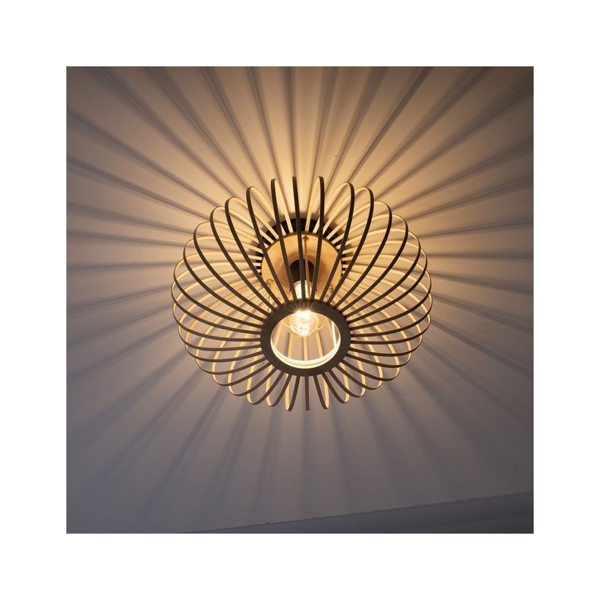 Leuchten Direkt 11410-79 - Kiinteä kattokruunu RACOON 1xE27/40W/230V halkaisija 40 cm bambu