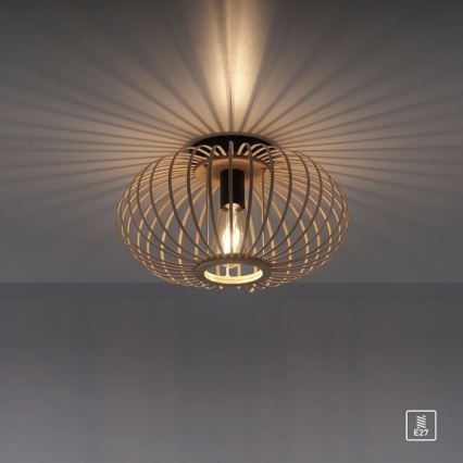 Leuchten Direkt 11410-79 - Kiinteä kattokruunu RACOON 1xE27/40W/230V halkaisija 40 cm bambu