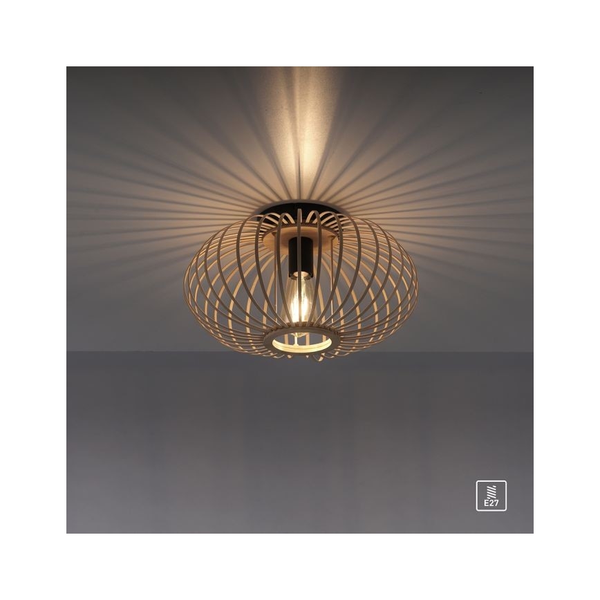 Leuchten Direkt 11410-79 - Kiinteä kattokruunu RACOON 1xE27/40W/230V halkaisija 40 cm bambu