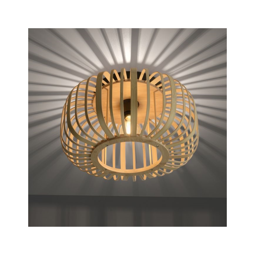 Leuchten Direkt 11412-79 - Kiinteä kattokruunu RACOON 1xE27/40W/230V halkaisija 40 cm bambu
