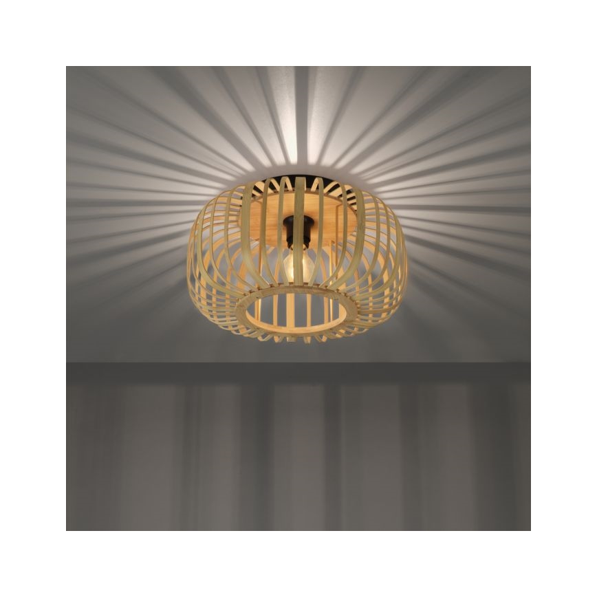 Leuchten Direkt 11412-79 - Kiinteä kattokruunu RACOON 1xE27/40W/230V halkaisija 40 cm bambu