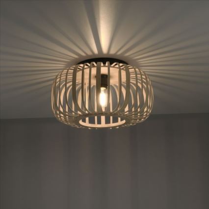 Leuchten Direkt 11412-79 - Kiinteä kattokruunu RACOON 1xE27/40W/230V halkaisija 40 cm bambu