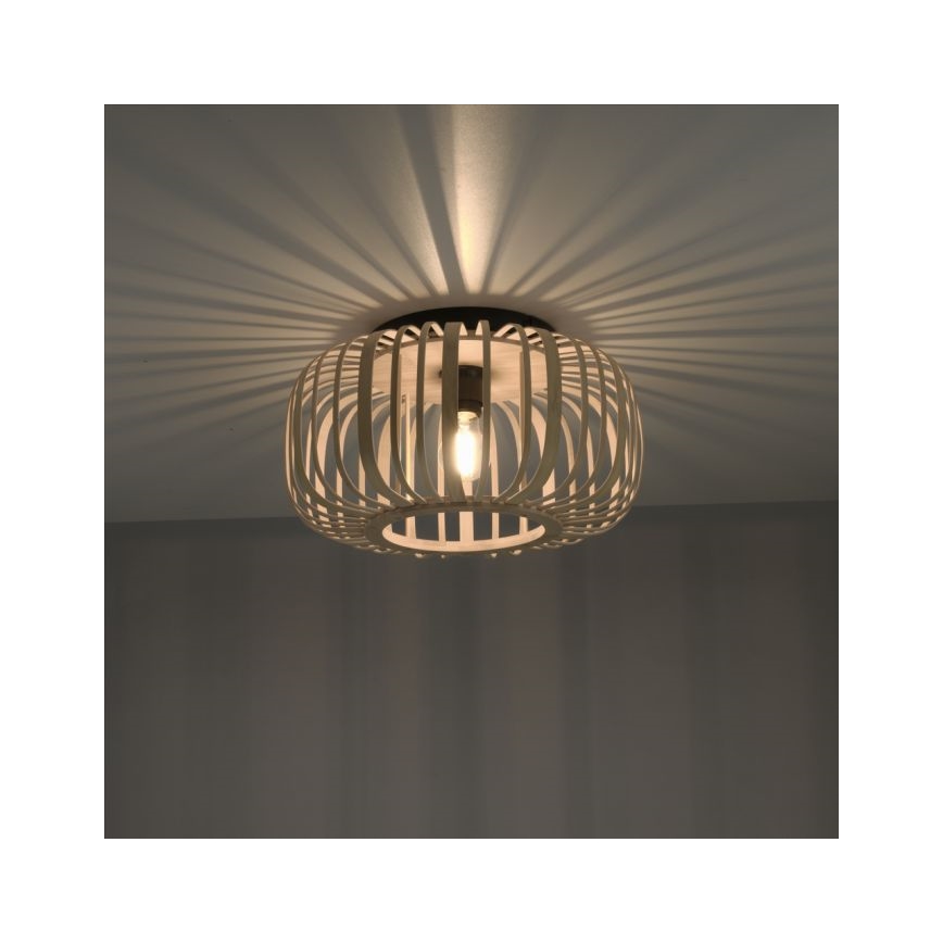 Leuchten Direkt 11412-79 - Kiinteä kattokruunu RACOON 1xE27/40W/230V halkaisija 40 cm bambu