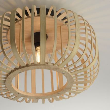 Leuchten Direkt 11412-79 - Kiinteä kattokruunu RACOON 1xE27/40W/230V halkaisija 40 cm bambu