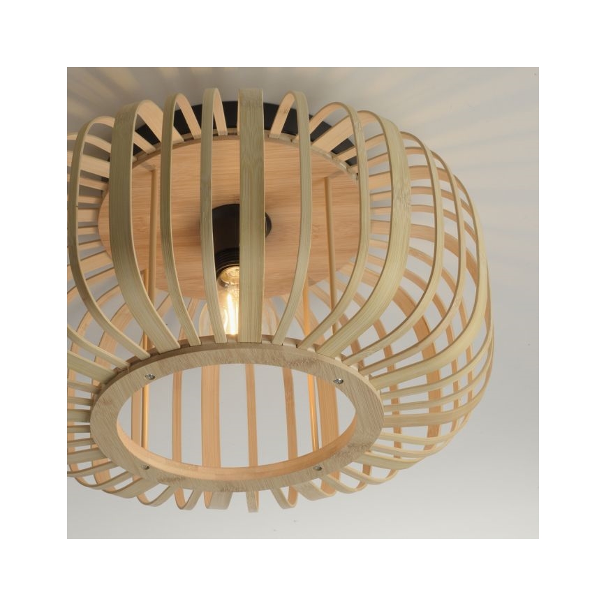 Leuchten Direkt 11412-79 - Kiinteä kattokruunu RACOON 1xE27/40W/230V halkaisija 40 cm bambu