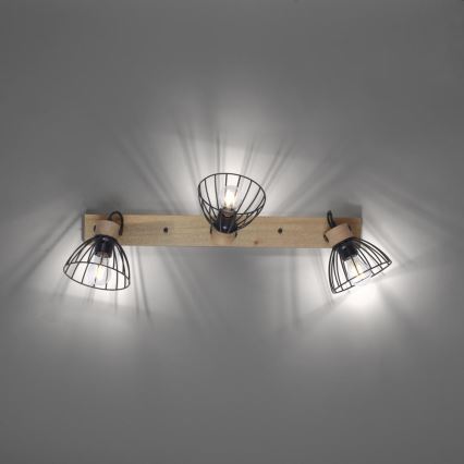 Leuchten Direkt 11418-18 - Kohdevalo LAMI 3xE27/25W/230V akaasia/metalli