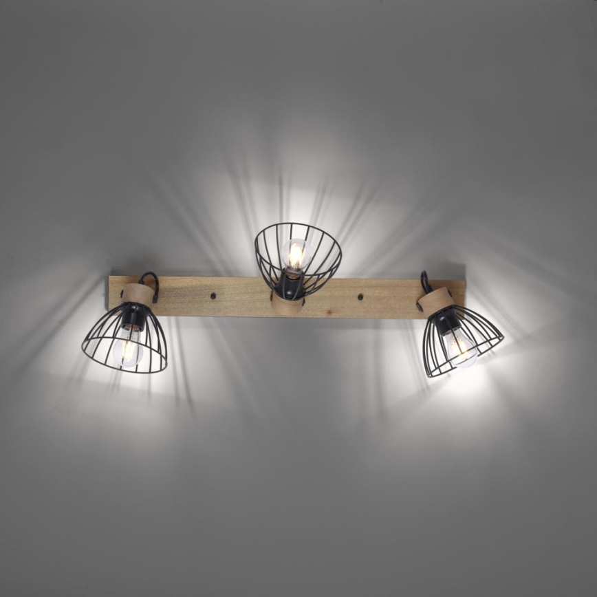 Leuchten Direkt 11418-18 - Kohdevalo LAMI 3xE27/25W/230V akaasia/metalli