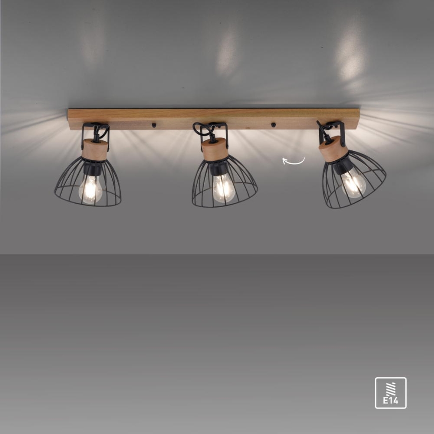 Leuchten Direkt 11418-18 - Kohdevalo LAMI 3xE27/25W/230V akaasia/metalli