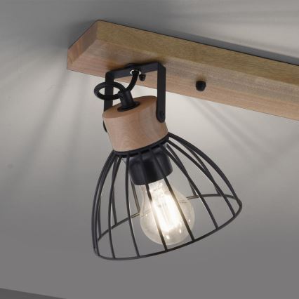 Leuchten Direkt 11418-18 - Kohdevalo LAMI 3xE27/25W/230V akaasia/metalli