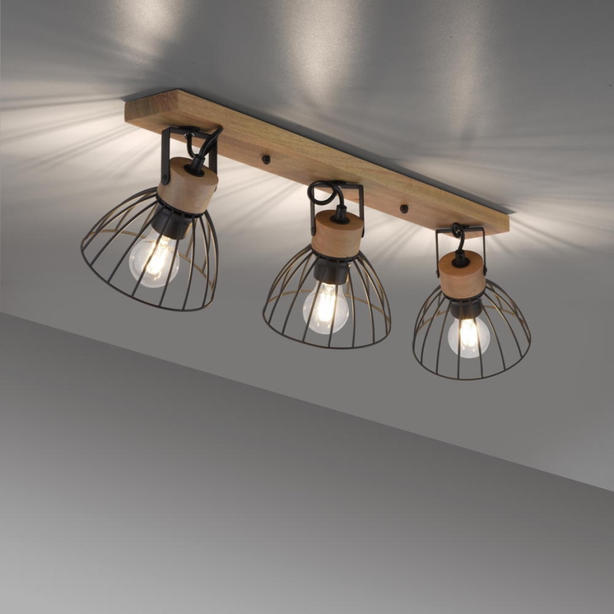 Leuchten Direkt 11418-18 - Kohdevalo LAMI 3xE27/25W/230V akaasia/metalli